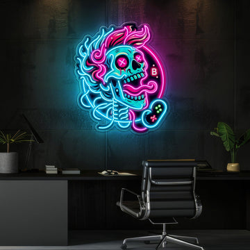 No Game No Light Crazy Skull Neon Sign Light Artwork