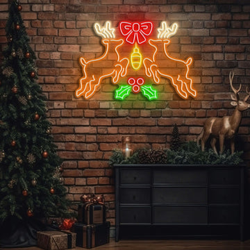 Bright Lights, Reindeer Nights: Neon Christmas Cheer Neon Sign Light Artwork