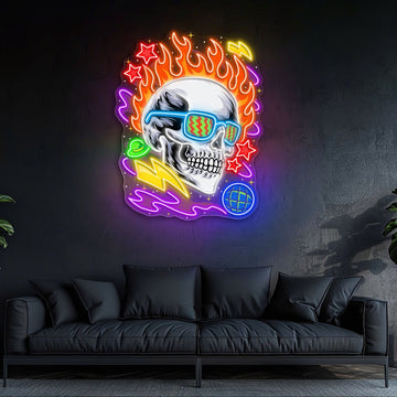 Neon Skull: A Vivid Glow of Rebellion Neon Sign Light Artwork