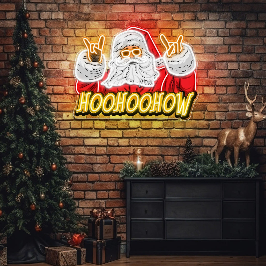 YOLO Claus: A Jolly Neon Twist Neon Sign Light Artwork