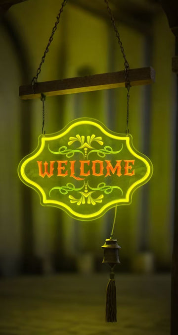 3D embossed neon signs, acrylic light guides, welcome signs, customizable content and patterns