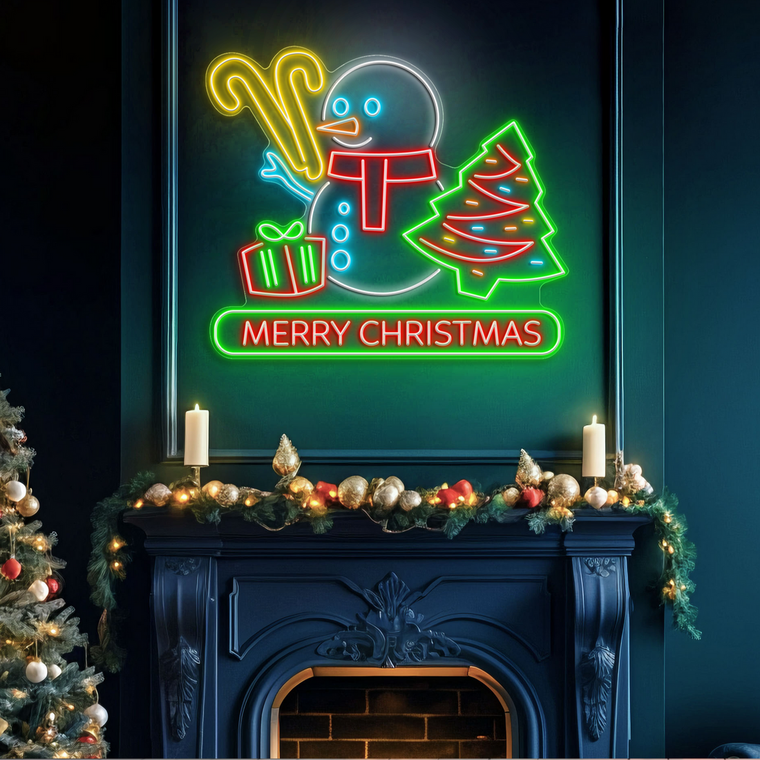 Neon Snowman: Bringing Christmas to Life Neon Sign Light Artwork
