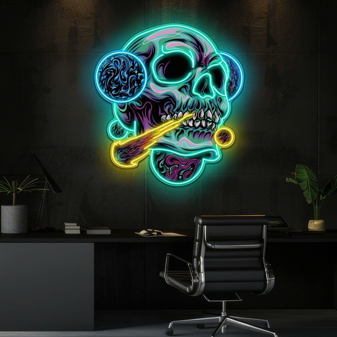 Galactic Skull Neon Sign Light Artwork