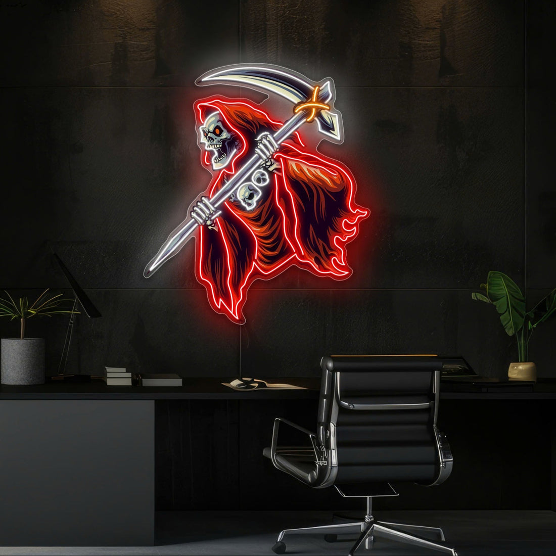 Skull of the Reaper Neon Sign Light Artwork