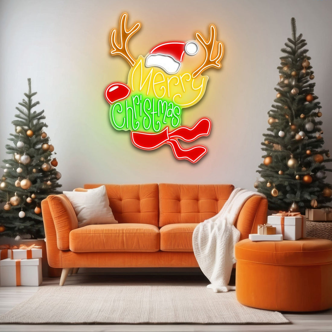 Neon Nights with Santa’s Reindeer Neon Sign Light Artwork