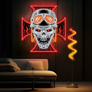 The Skull and the Ghosts of History Neon Sign Light Artwork
