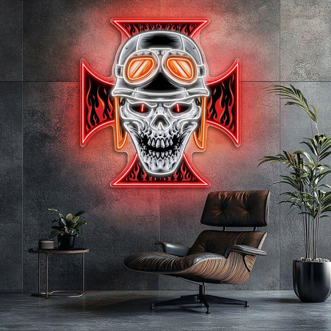 The Skull and the Ghosts of History Neon Sign Light Artwork