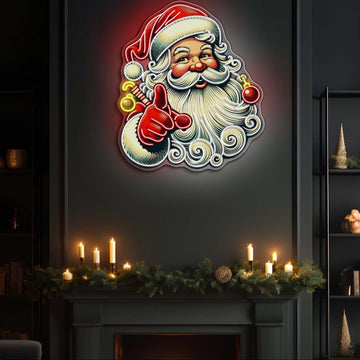 Sweet Santa: A Smile for Christmas Neon Sign Light Artwork
