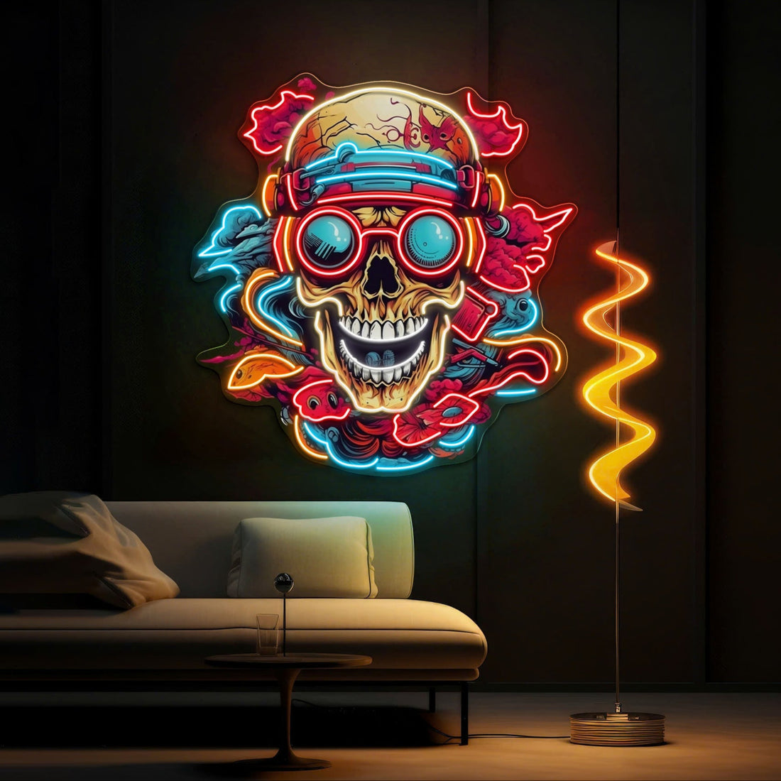 Shinigami Glow: The Art of Life and Death Neon Sign Light Artwork