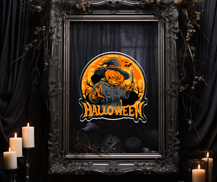 Halloween, pumpkin, atmosphere, spooky festival atmosphere neon