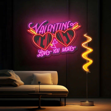 Through Glasses, Straight to the Heart Best Gift For Valentine Neon Sign Light Artwork