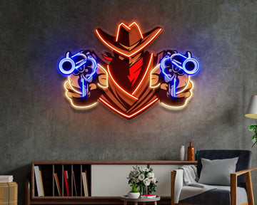 Aiming Guns LED Neon Sign Light Pop Art