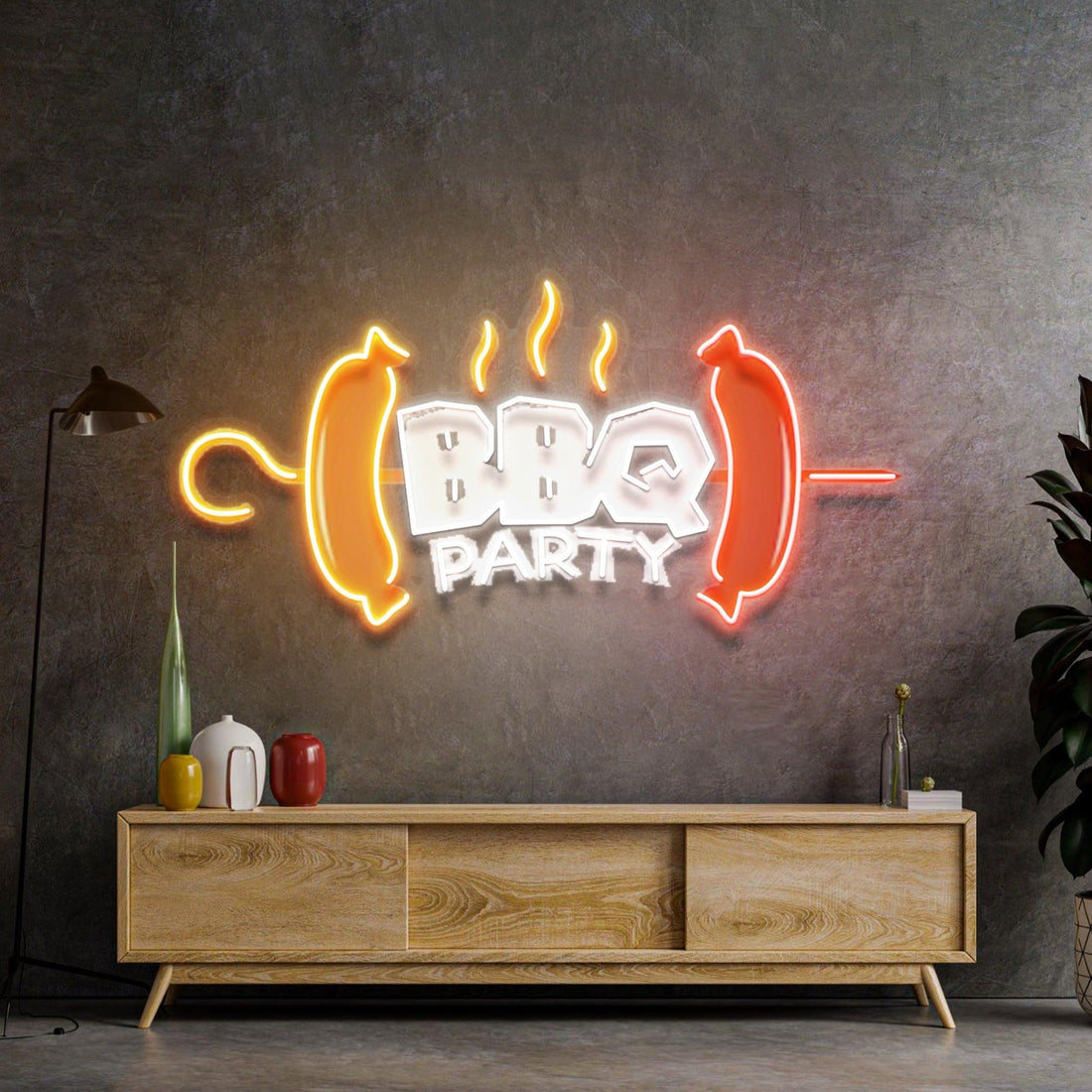BBQ Party Led Neon Sign Acrylic Artwork
