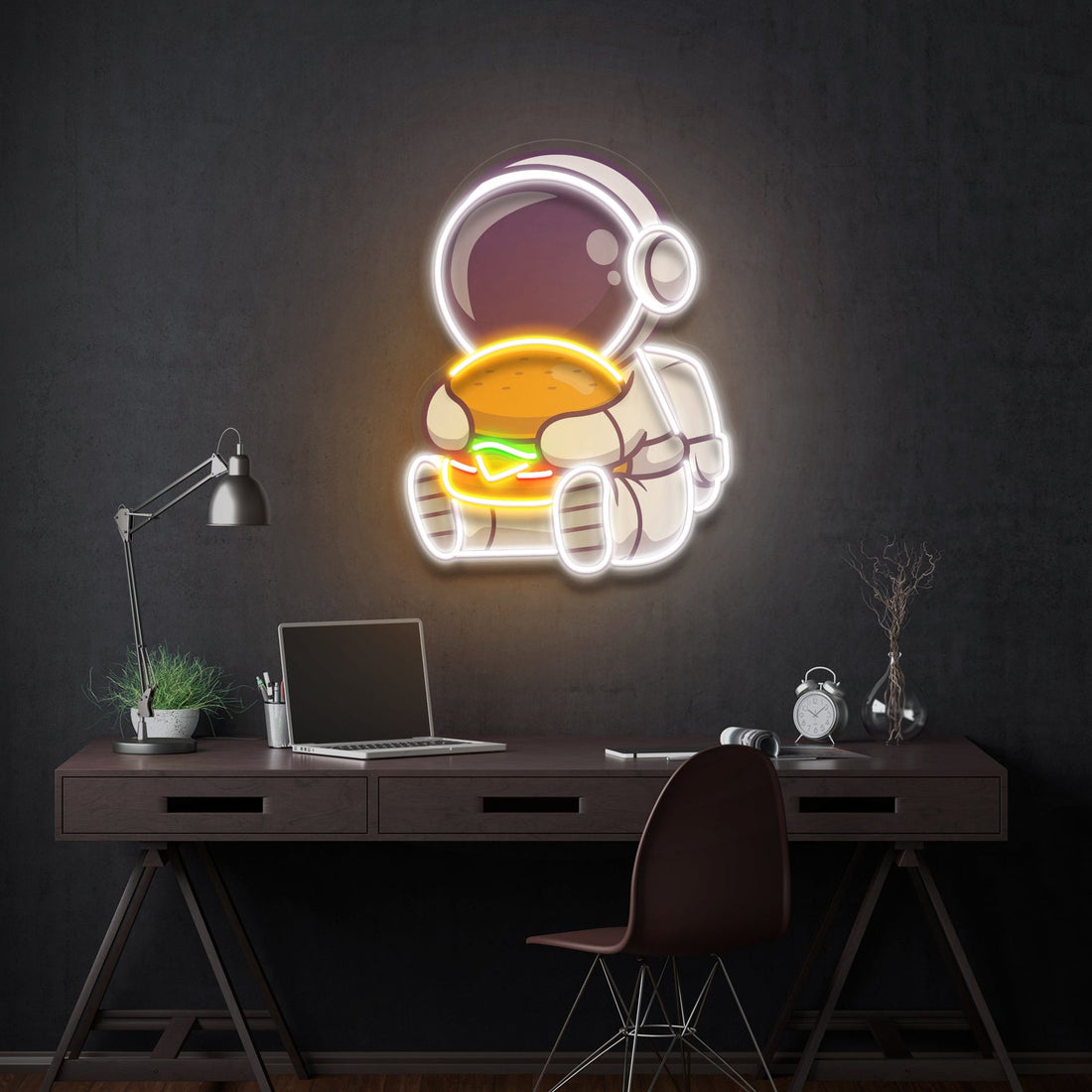 Buger Astronaut Art work Led Neon Sign Light