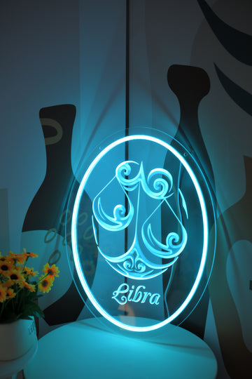 Libra 3D Embossed Neon Sign - Unique LED constellation home decor, the perfect gift for Aquarius lovers, innovative and free-spirited wall art