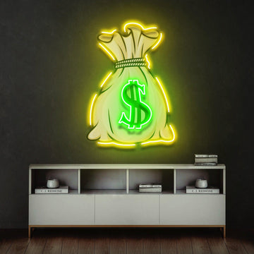 Money Bag Led Neon Sign Acrylic Artwork
