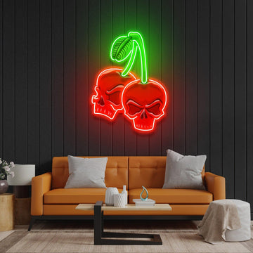 Skull Cherry Led Neon Sign Acrylic Artwork