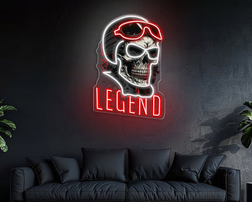 Rogue Rider: Neon Skull & Helm Neon Sign Light Artwork