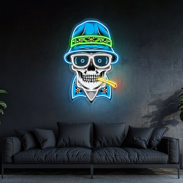 Hats, Bones & Smoke Rings Neon Sign Light Artwork