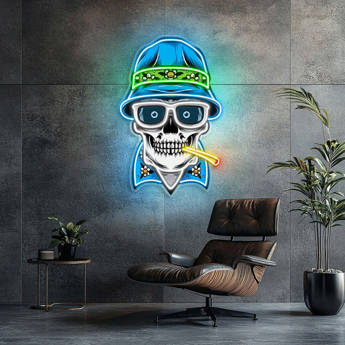 Hats, Bones & Smoke Rings Neon Sign Light Artwork