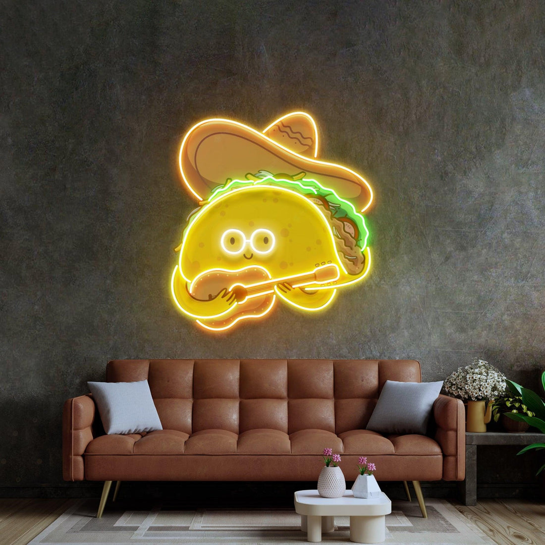 Taco Gentlemen Neon Sign Acrylic Artwork