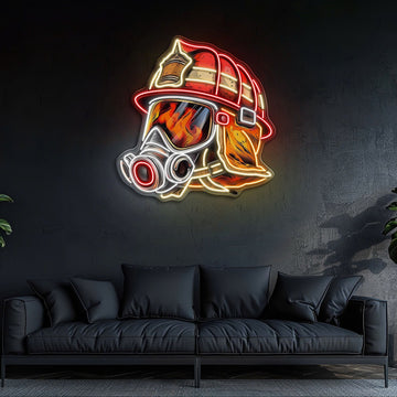 Awesome Firefighter's Helmet gift for The True Hero Neon Sign Light Artwork