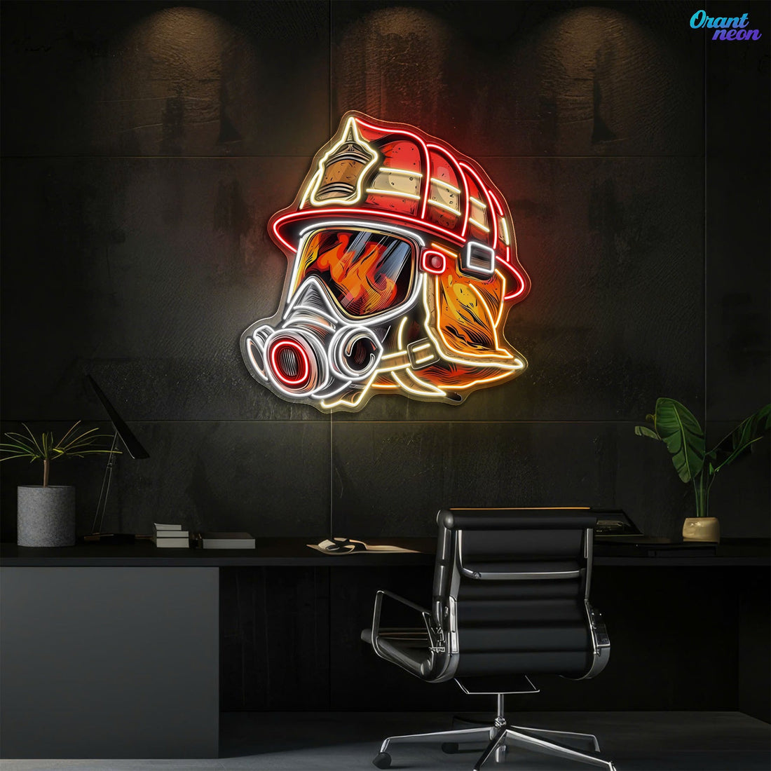 Awesome Firefighter's Helmet gift for The True Hero Neon Sign Light Artwork