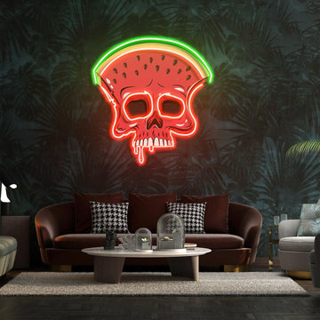 Watermelon Skull Led Neon Sign Acrylic Artwork