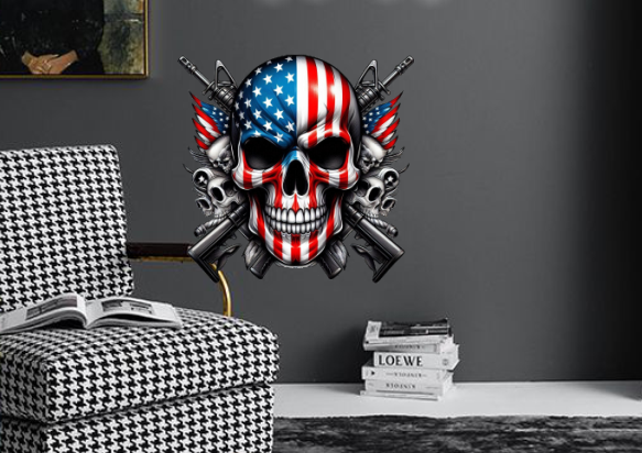 Dark series, national flag, skull, cool Neon Sign