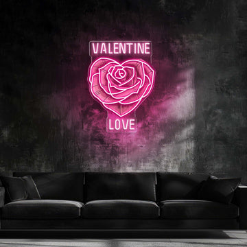 Love in Full Bloom: A Neon Valentine Best Gift For Valentine Neon Sign Light Artwork
