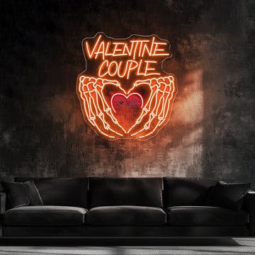 Skeleton Love: A Heart of Bones Best Gift For Valentine Neon Sign Light Artwork