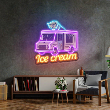 Ice Cream Bus Led Neon Sign Acrylic Artwork