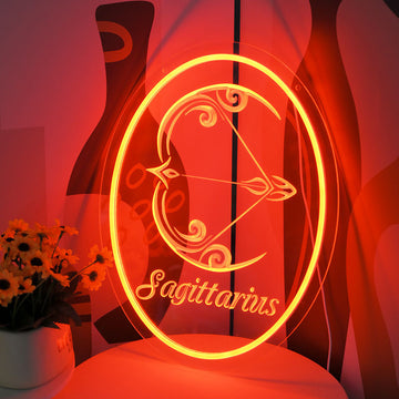 Sagittarius 3D Embossed Neon Sign - Unique LED constellation home decor, the perfect gift for Aquarius lovers, innovative and free-spirited wall art