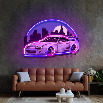 Sport car Supra Mk4 Midnight LED Neon Sign Light Pop Art