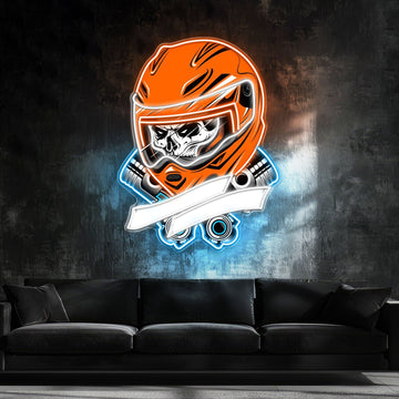 Gearhead’s Graveyard: Skull & Repair Neon Sign Light Artwork