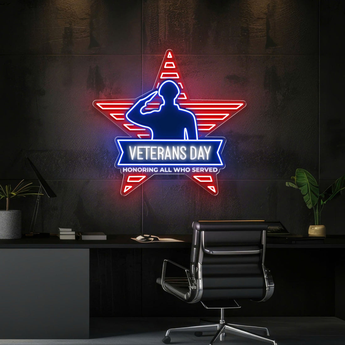 Forever Grateful: Honoring Our Heroes Neon Sign Light Artwork